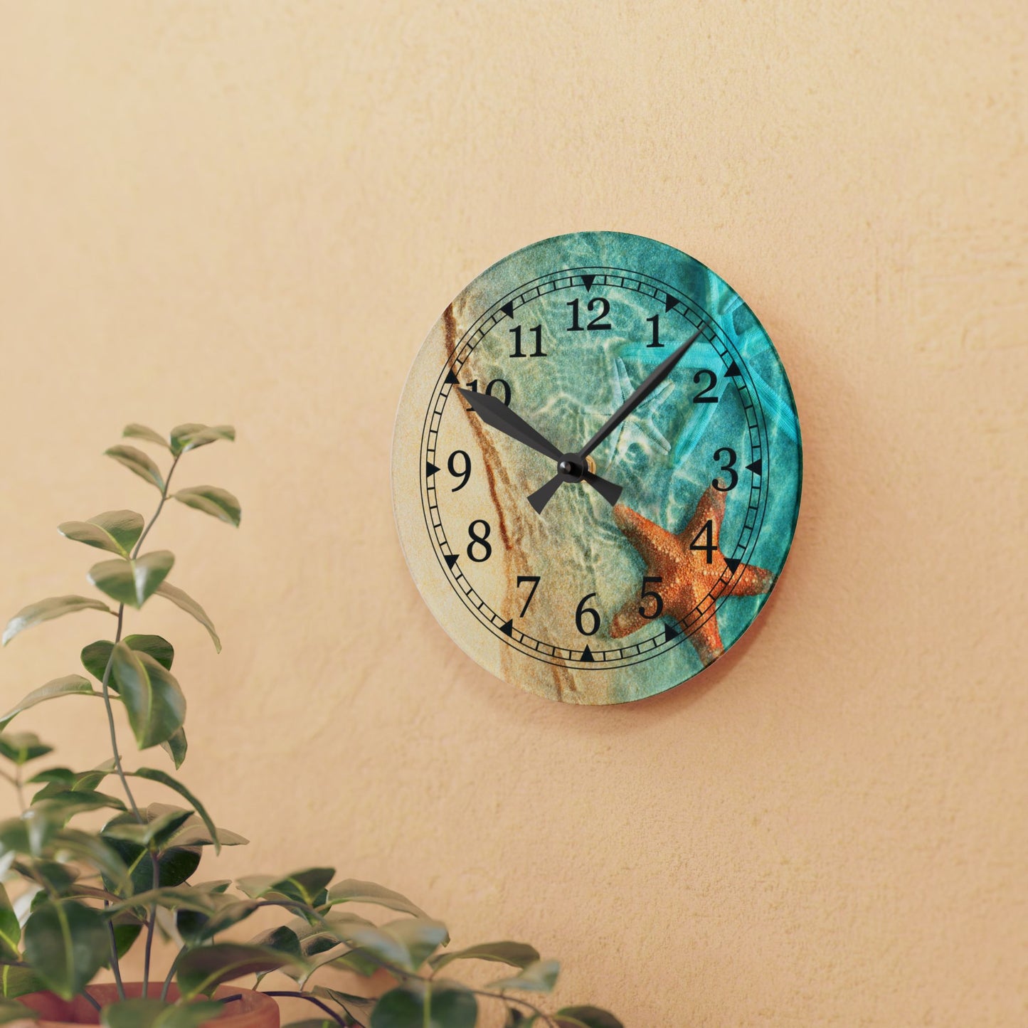 Beach Themed Acrylic Wall Clock