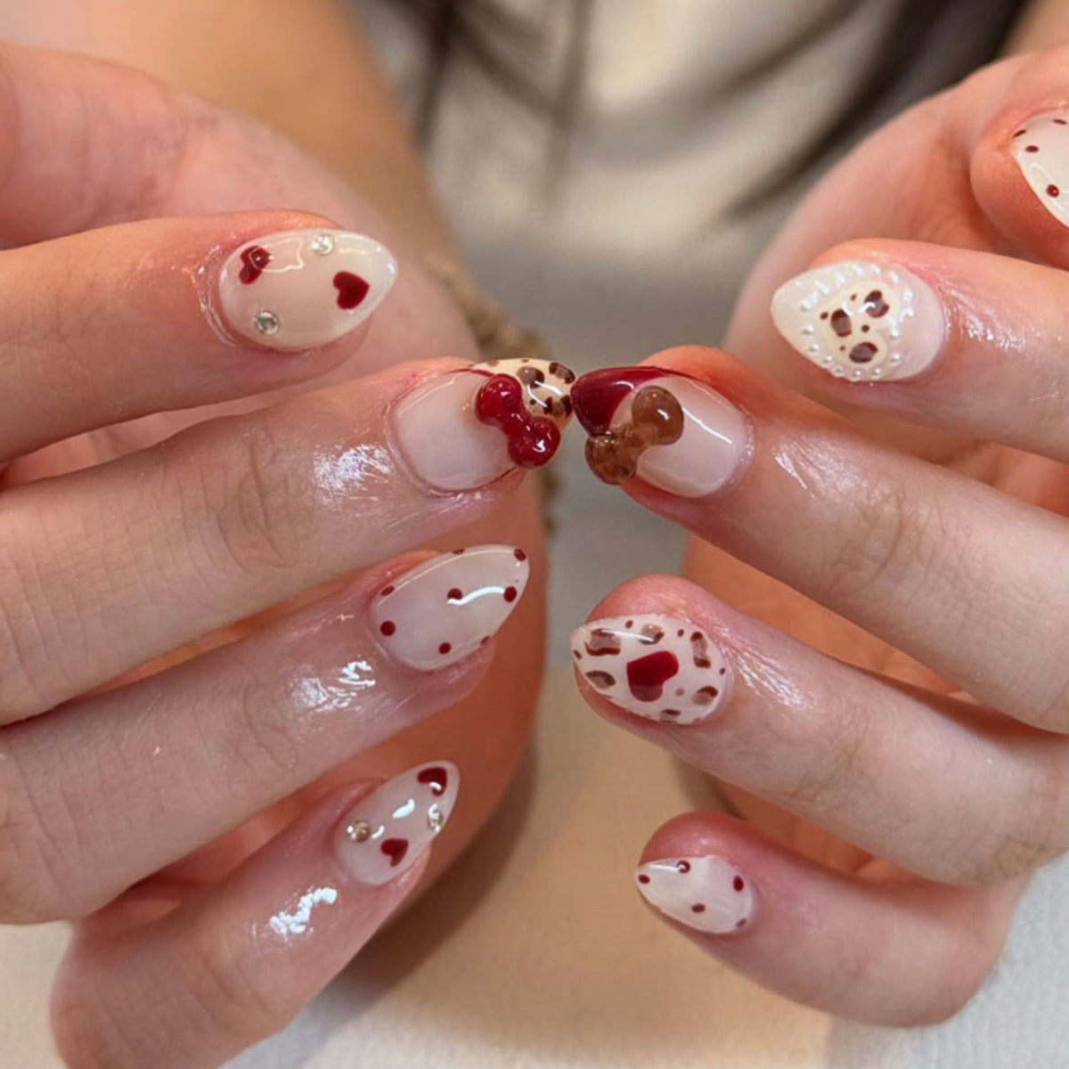 French Minimalist Nude Pink Almond Short Press On Nails