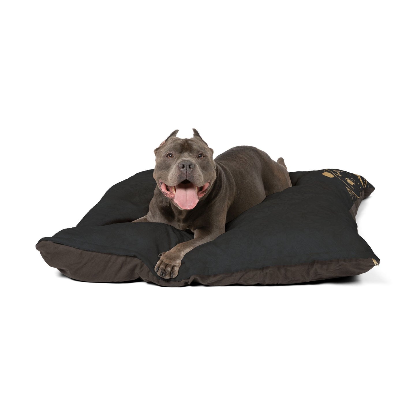 Elegant Black Floral Pet Bed – Plush Comfort Cushion for Dogs & Cats