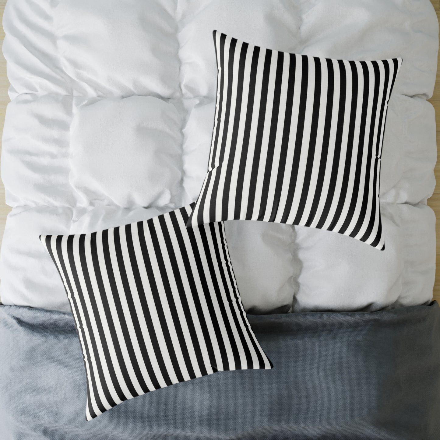 Black & White Vertical Stripe Throw Pillow — Modern Decorative Cushion
