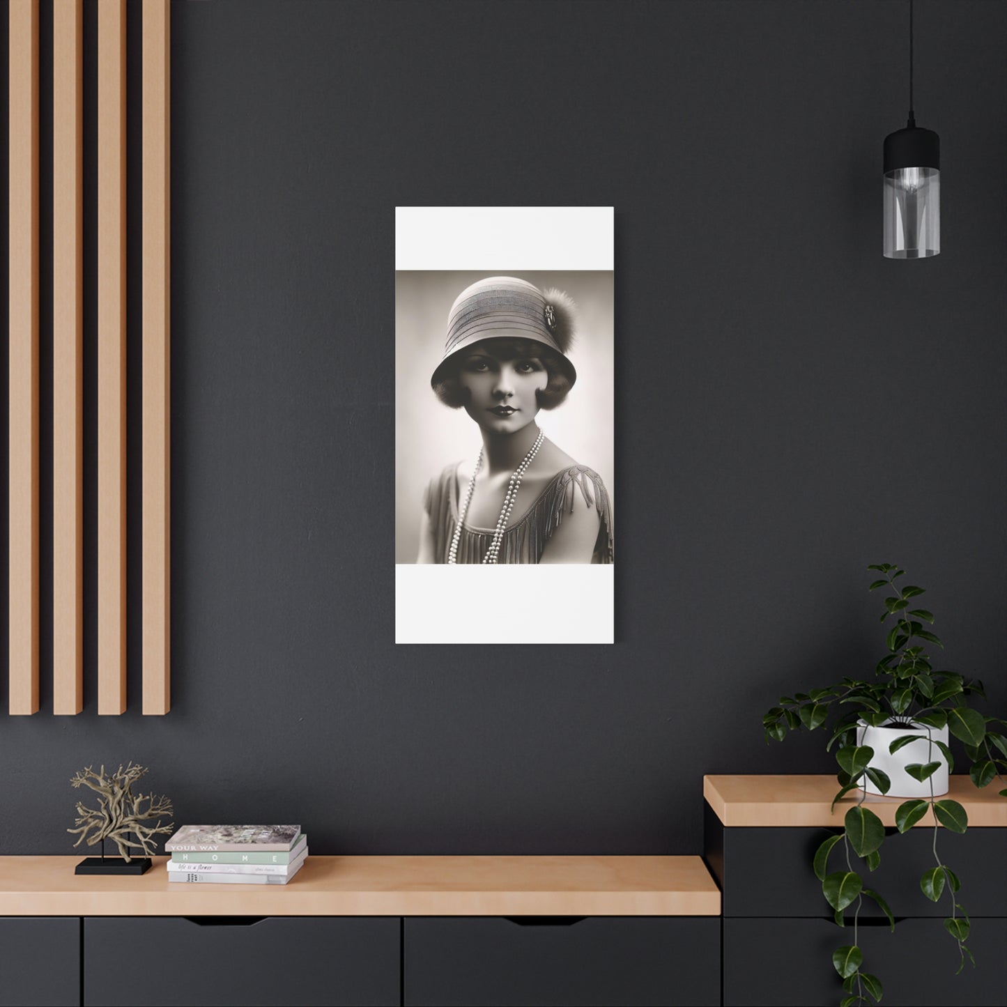 Vintage 1920s Flapper Portrait Canvas
