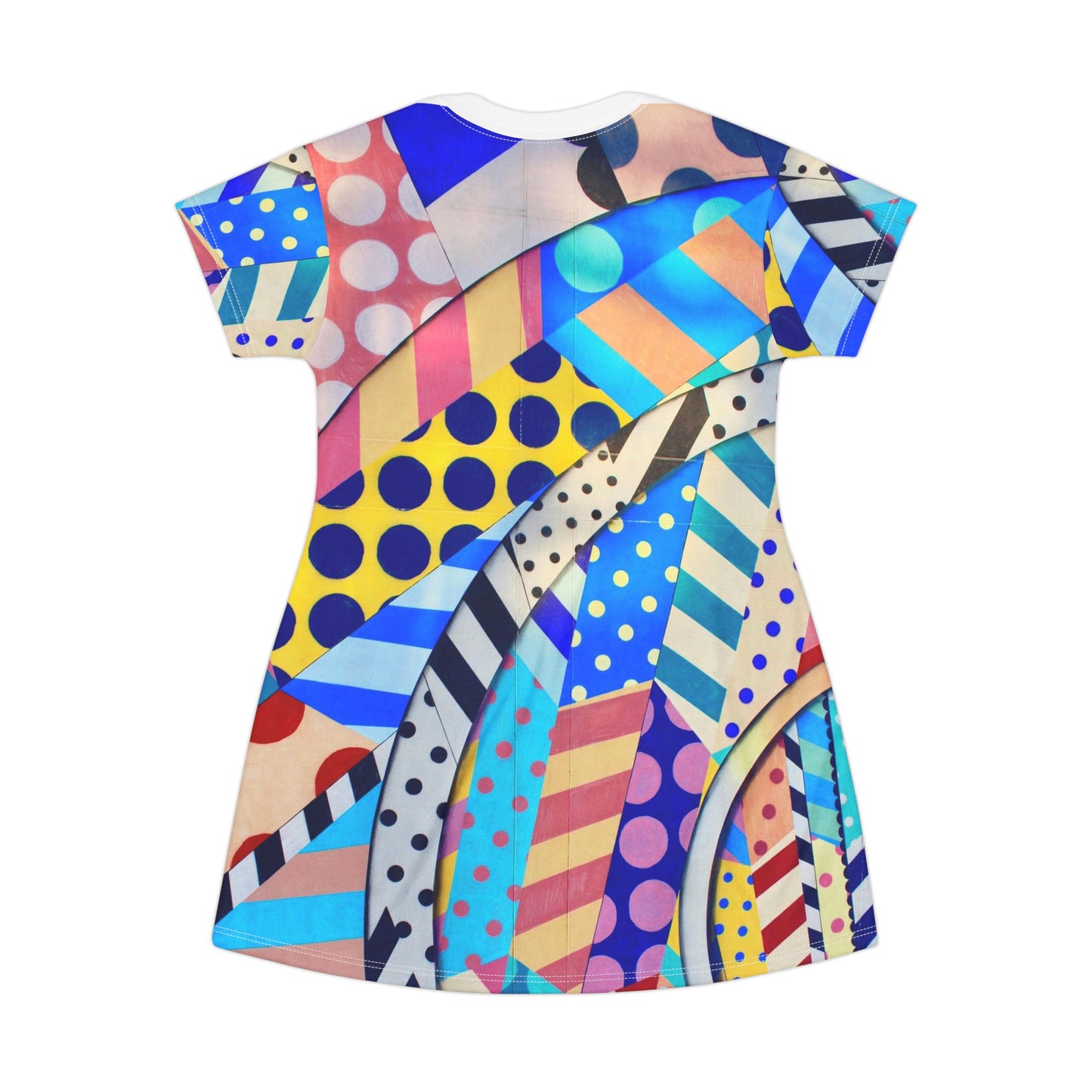 Colorful Pattern T-Shirt Dress, Casual Summer Dress