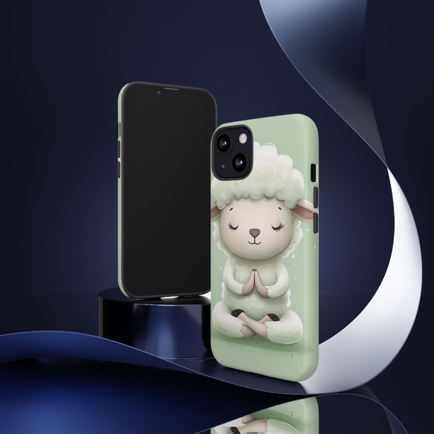 Meditating Lamb Phone Case — Cute Pastel Protective iPhone Cover