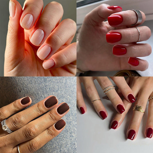Nail piece finished product wholesale classic solid color monochrome manicure fake nail rectangular nail nail nail type