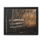 Framed Matte Canvas Print — Autumn Park Bench Photography