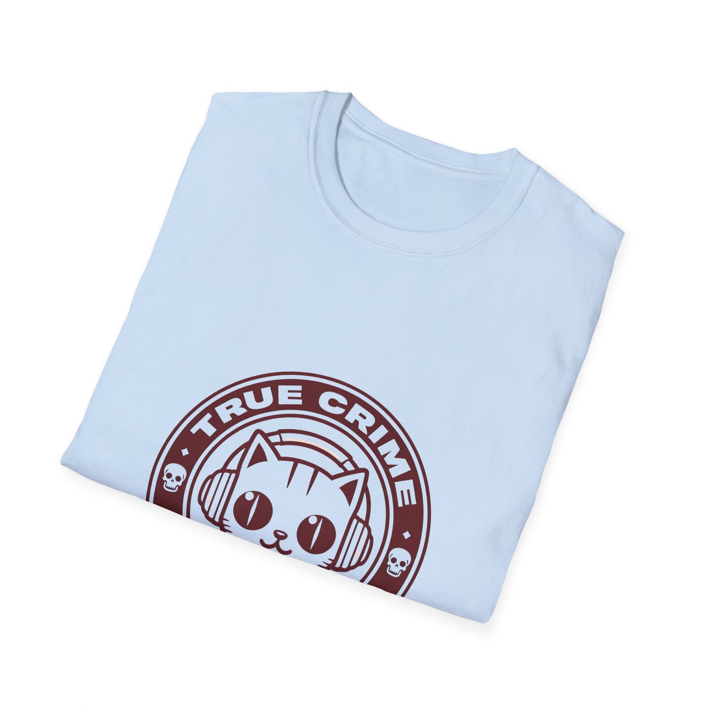 True Crime Freak Cat T-Shirt – Cute Kitty Badge Tee for True Crime Fans