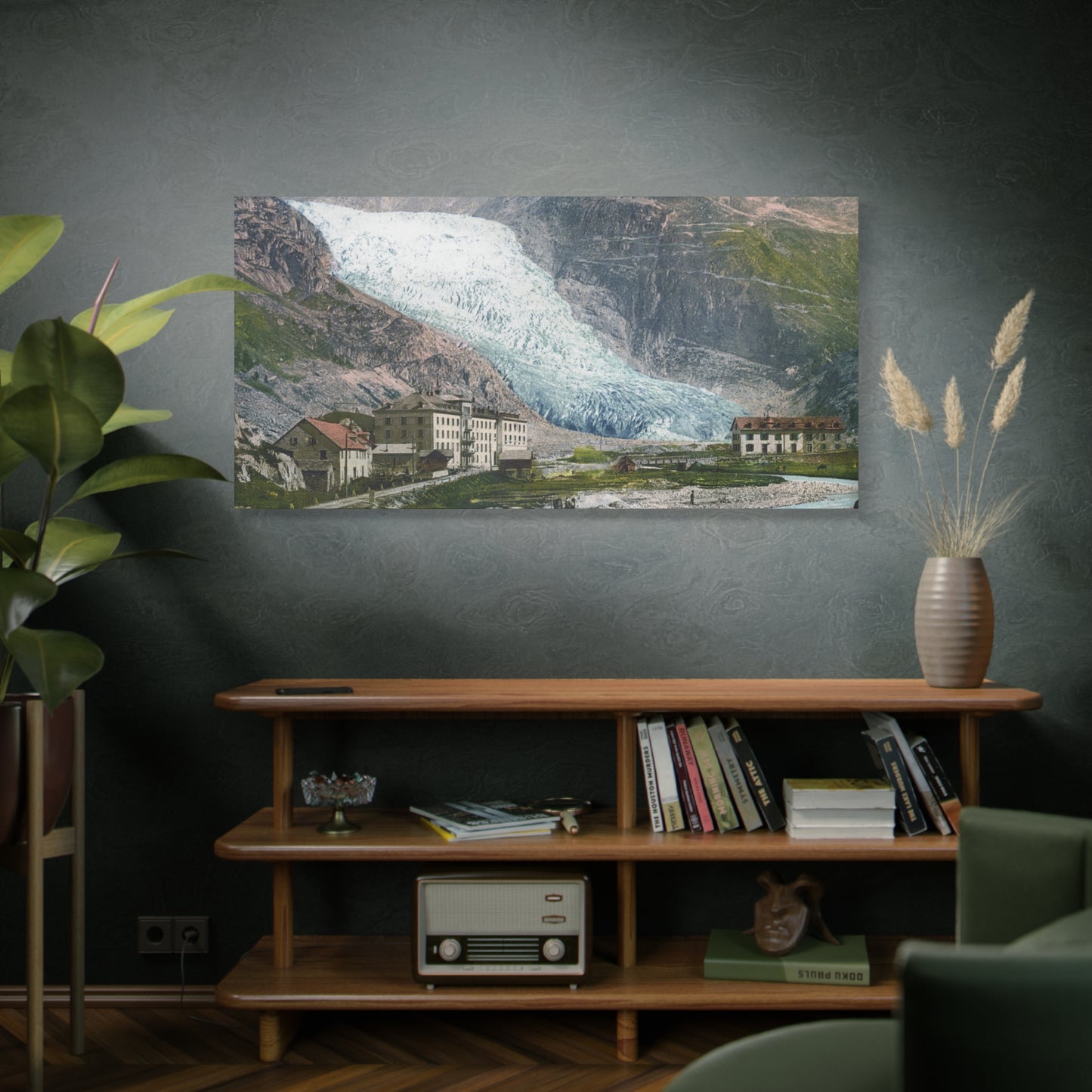 Glacier Village Matte Canvas Print