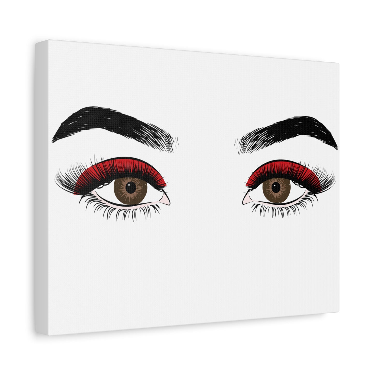 Red Lashes Wall Art Canvas — Glam Eyes Makeup Decor