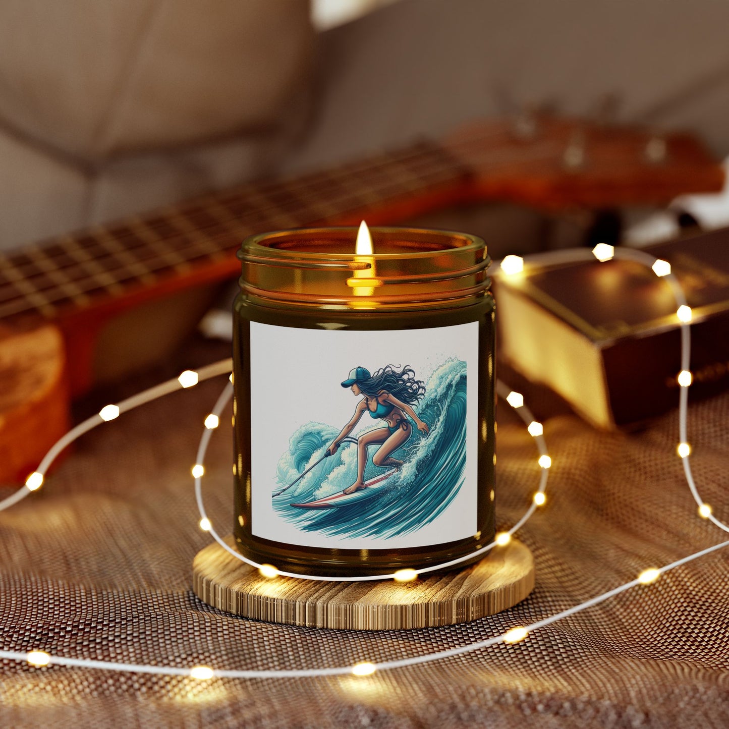 Scented Candles, Coconut Apricot Wax (4oz, 9oz) - Surfer