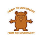 I Want to Unsubscribe from the Government Sticker — Funny Grumpy Bear Kiss-Cut Sticker