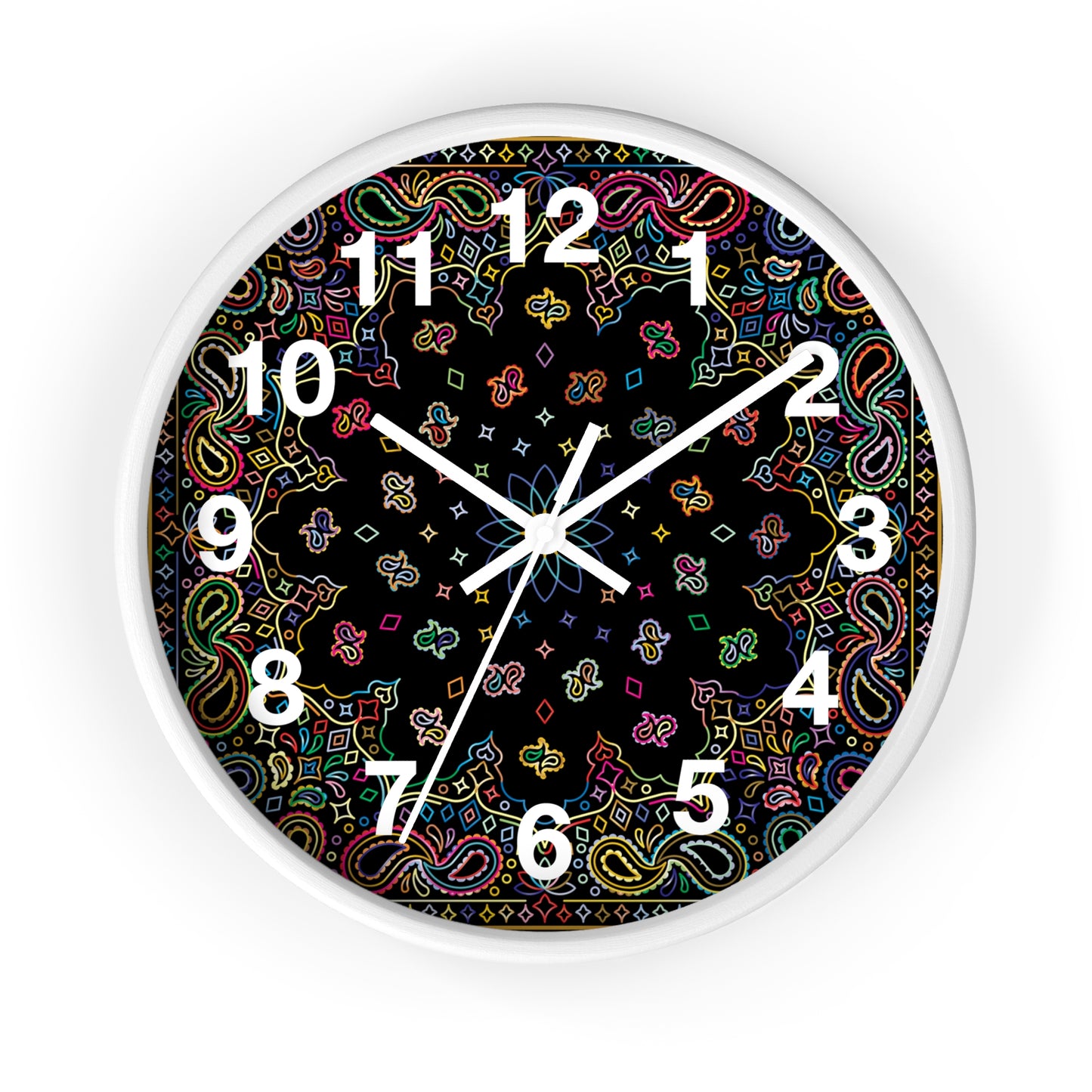 Colorful Mandala Wall Clock Boho Home Decor