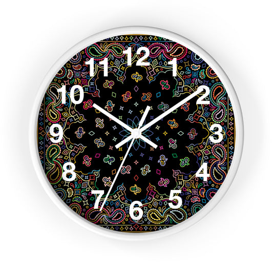 Colorful Mandala Wall Clock Boho Home Decor