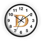 Elegant Initial D Wall Clock, Personalized Home Decor, Modern Timepiece, Gift for Her, Study Room Wall Art, Unique Design
