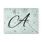 Personalized Floral Glass Cutting Board - Letter A