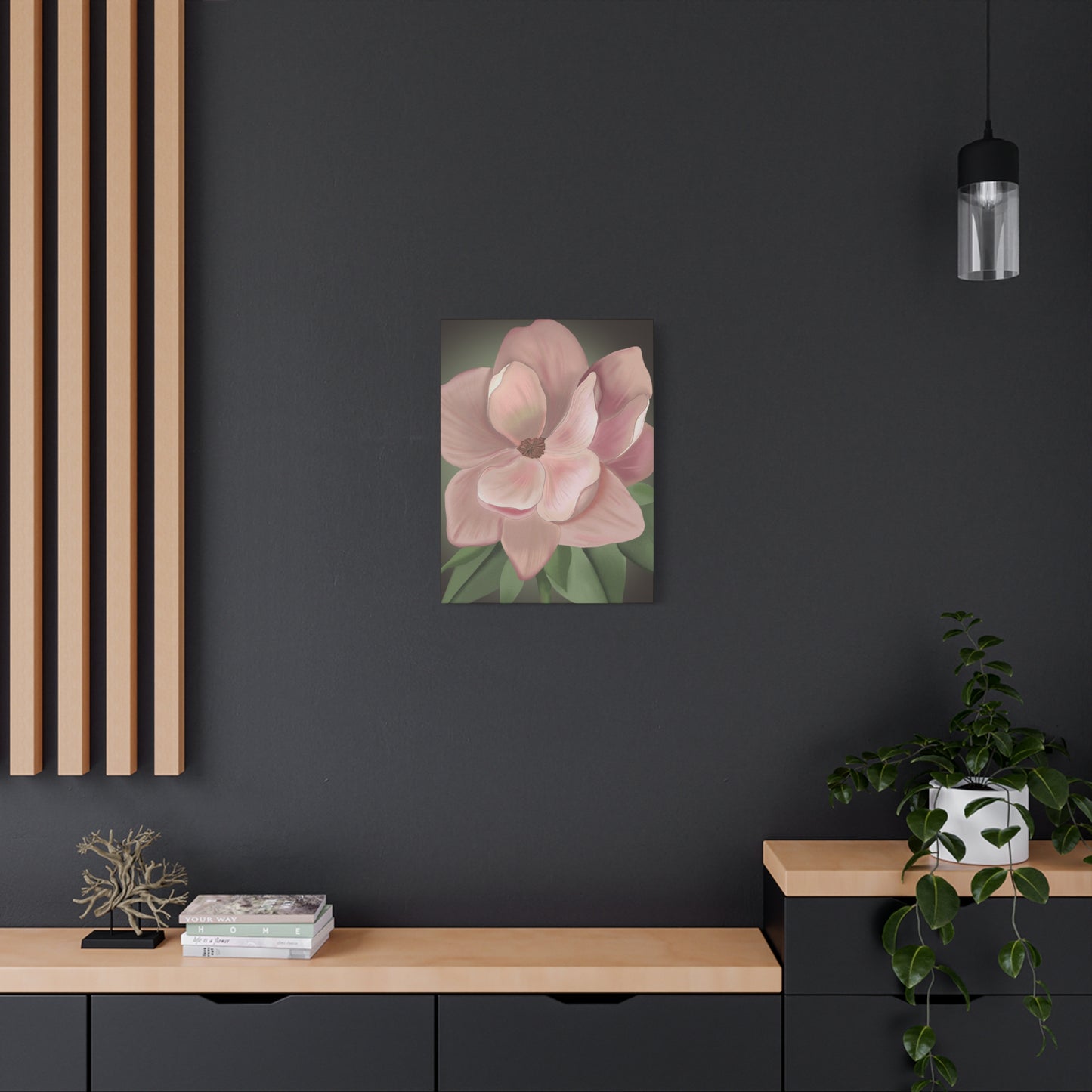 Matte Canvas, Stretched, 1.25" Pink Flowers