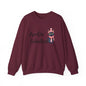 Crewneck Sweatshirt — "Furkin' Fabulous" Cute Black Cat in Pink Hat & Scarf