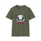 Skull Wings T‑Shirt – Crescent Moon & Red Roses Gothic Graphic Tee