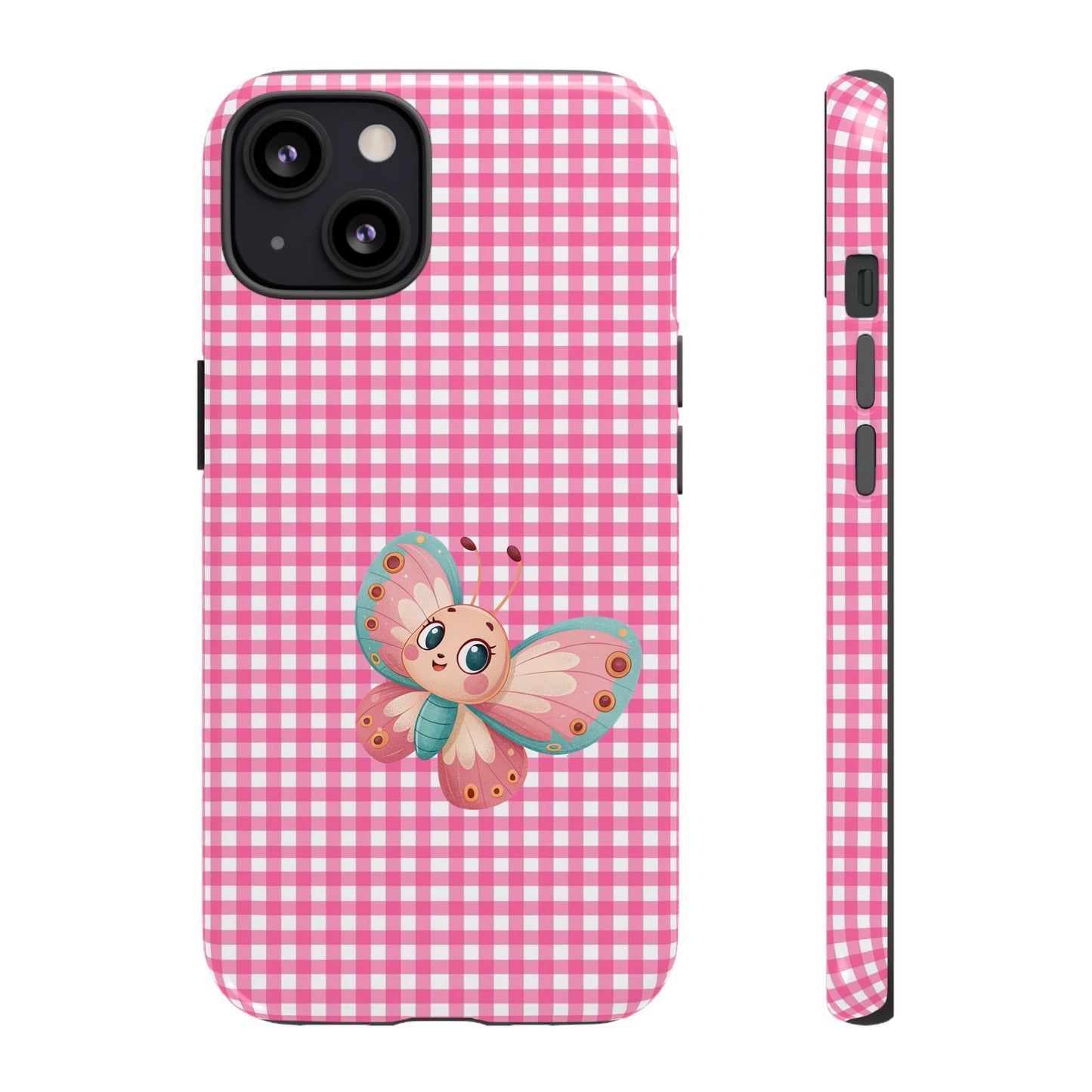 Cute Butterfly Phone Case, Tough Cases, Floral Phone Accessory, Gift for Her, Spring Fashion, Kids' Birthday Present, Pastel Aesthetic