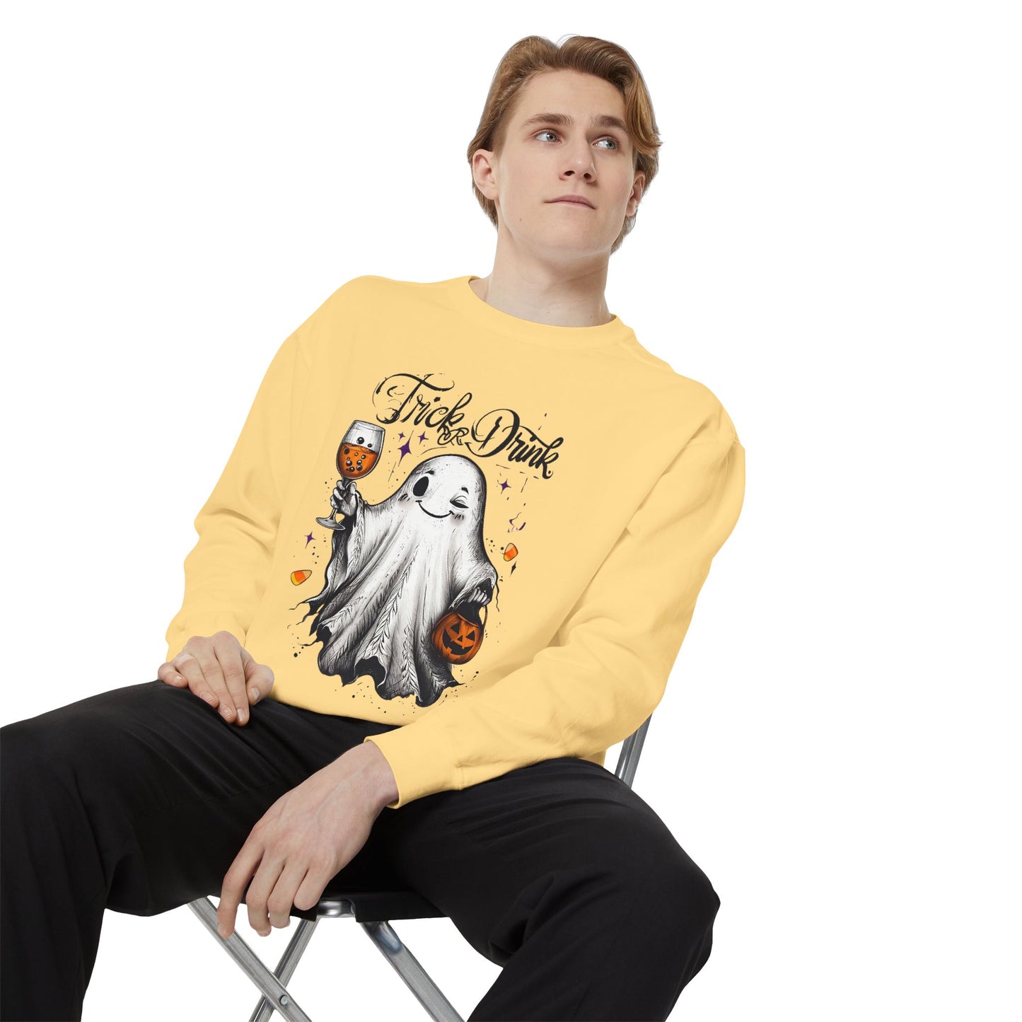 Spooky Ghost Sweatshirt | Trick or Treat Apparel, Halloween Gift, Cozy Unisex Top, Fall Fashion, Casual Wear