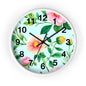 Floral Cottage Wall Clock — Pastel Pink & Green Garden Design