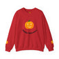 Halloween Pumpkin Sweatshirt, Cozy Fall Apparel, Unisex Crewneck for Halloween, Autumn Casual Wear, Fun Gift Idea