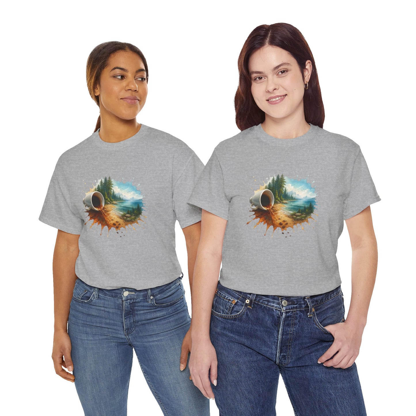 Nature-Inspired Unisex Heavy Cotton Tee, Casual Outfit, Gift for Nature Lovers, Camping Apparel, Outdoor Adventure Shirt