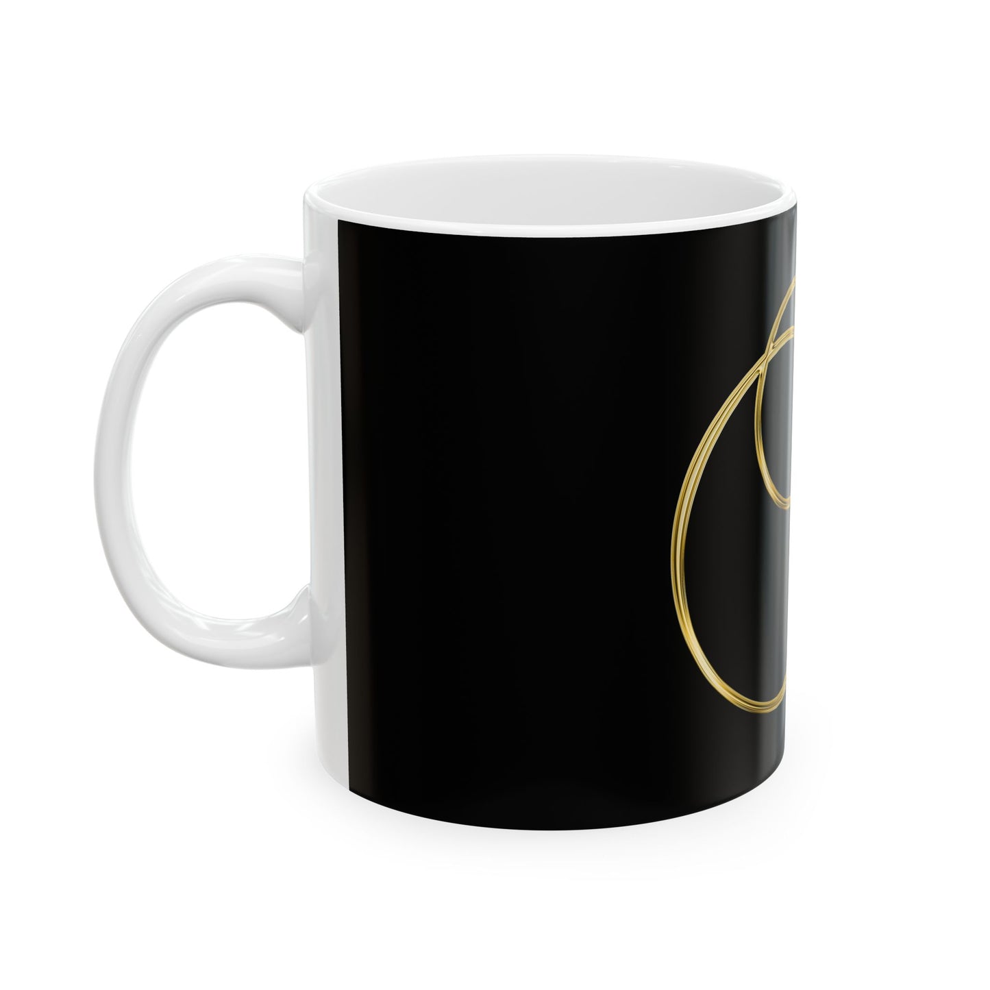 Gold Script Letter Y Ceramic Mug — Elegant Monogram Coffee Cup (11oz, 15oz)