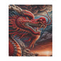 Red Dragon Minky Blanket — Soft Plush Throw with Fiery Asian Dragon Art