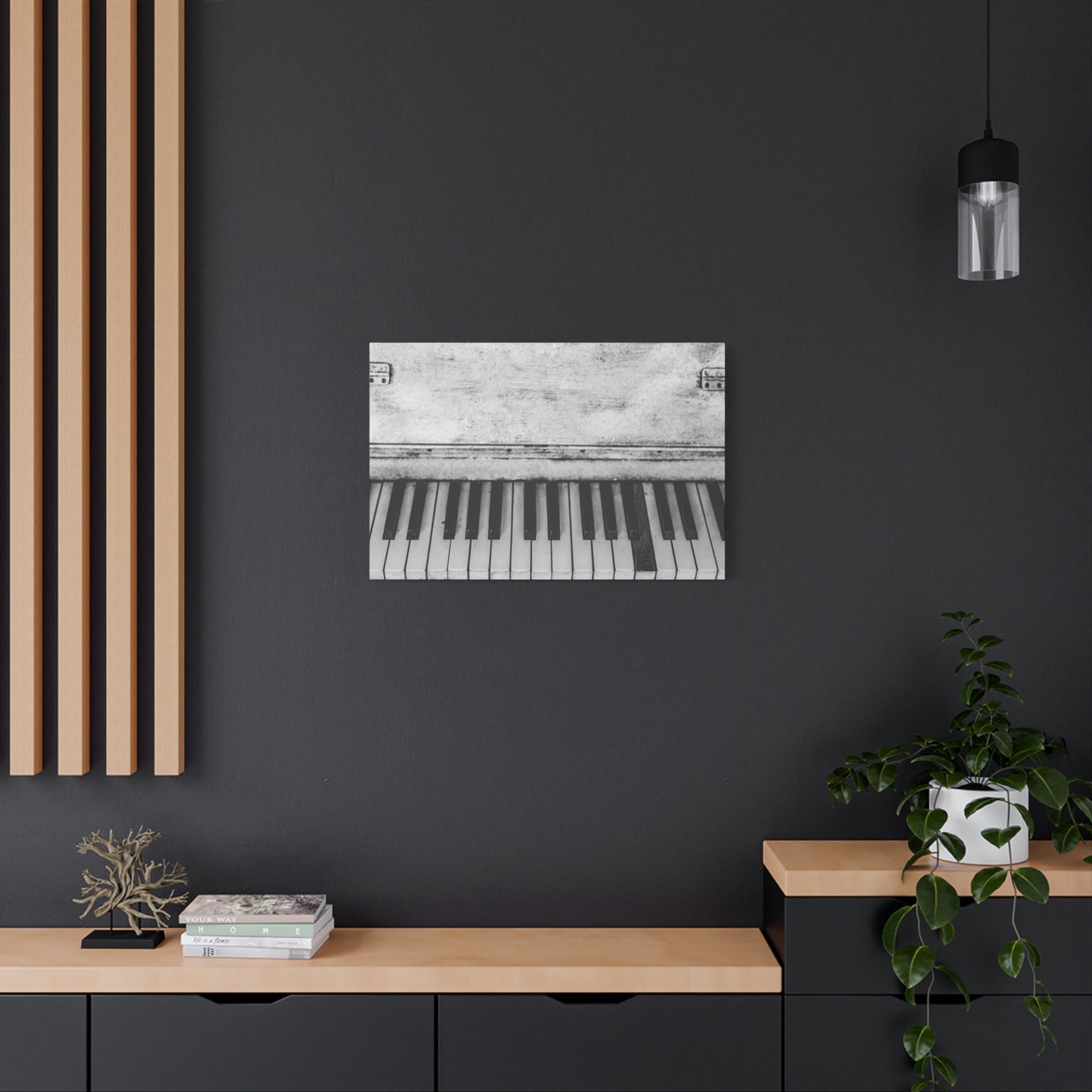 Vintage Piano Keys Matte Canvas Print