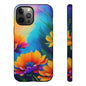 Floral Burst Tough Phone Case — Vibrant Watercolor Flowers Protective Cover