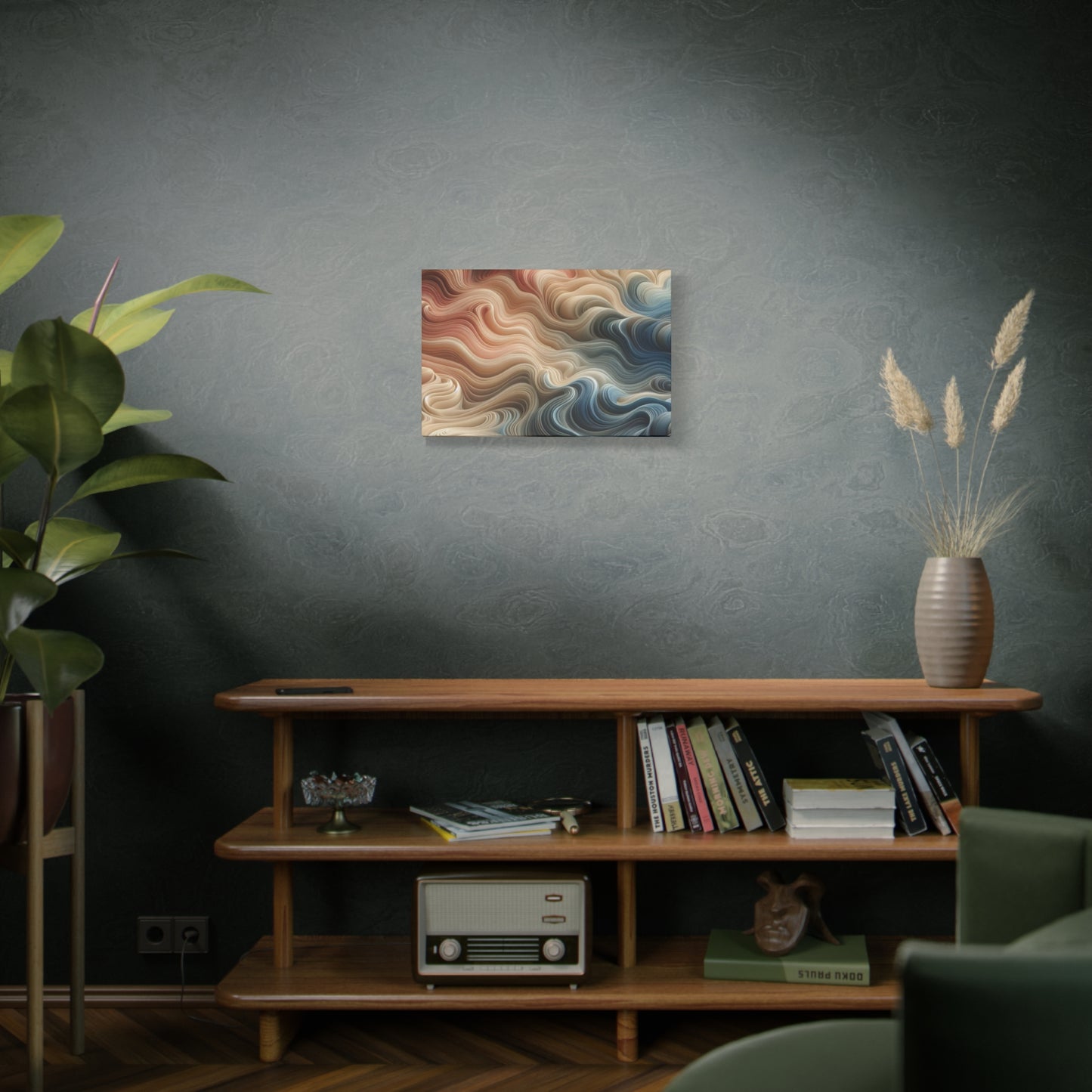 Abstract Swirl Matte Canvas Wall Art — Fluid Earth Tones, Stretched 1.25"