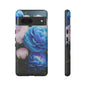 Floral Blue Peony Phone Case — Protective Tough Case with Pink & Blue Blooms
