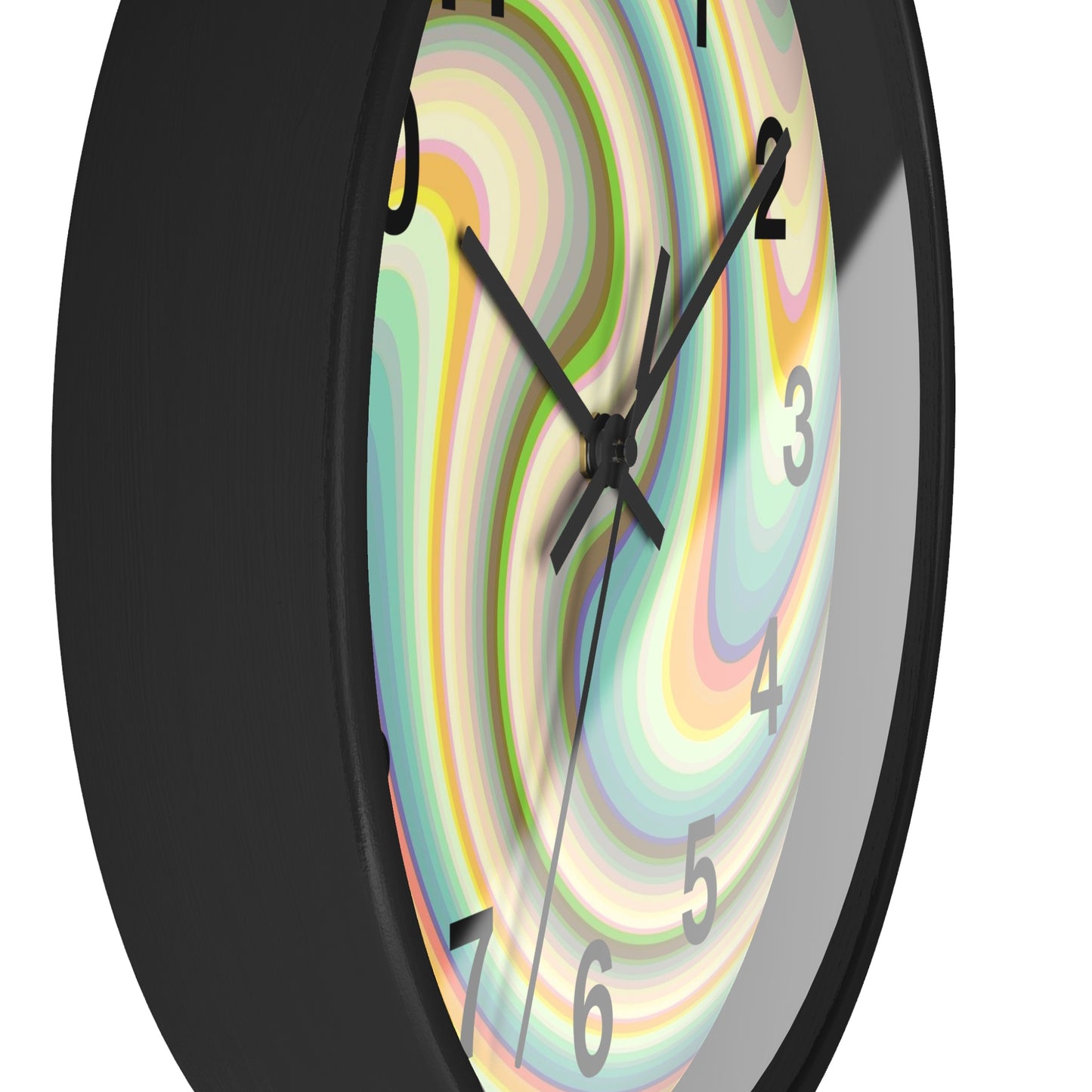 Swirl Pastel Wall Clock — Retro Psychedelic Timepiece for Home Decor