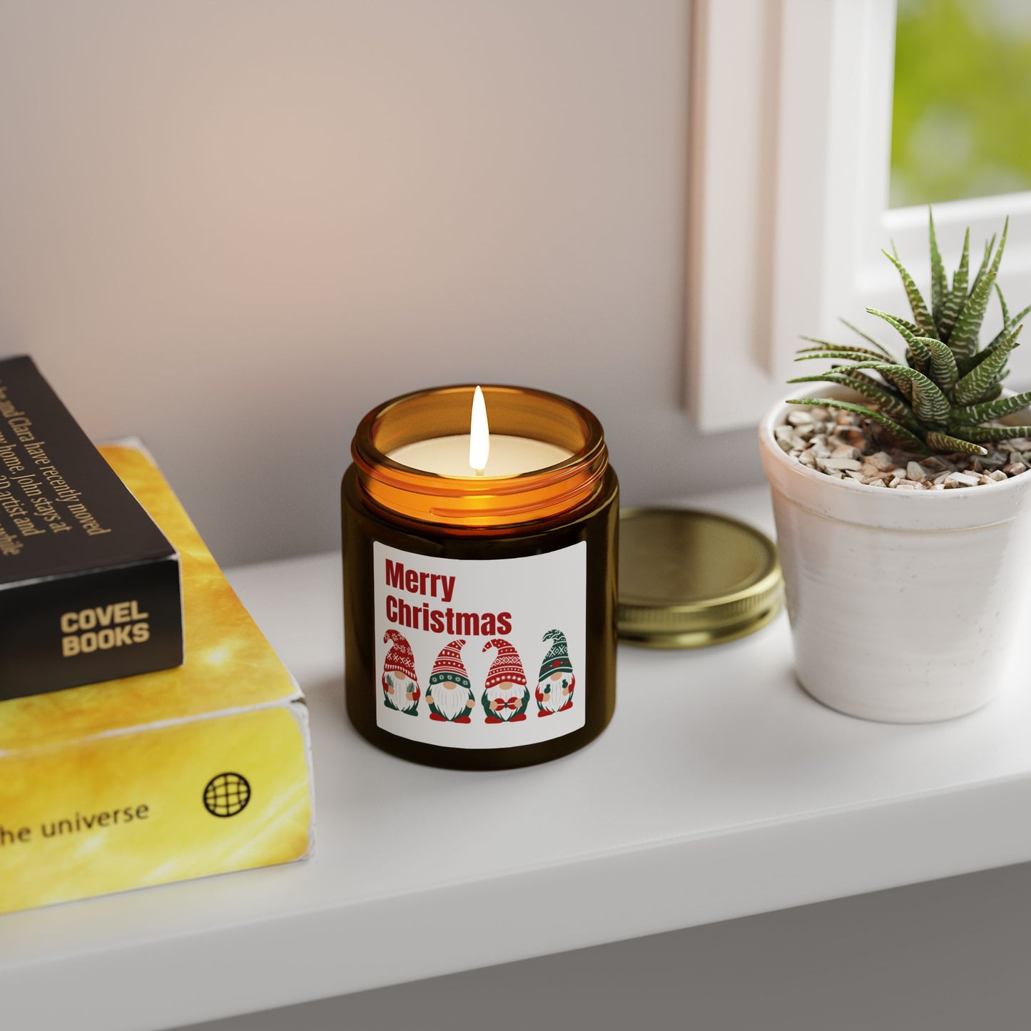 Merry Christmas Gnome Candle — Coconut Apricot Wax (4oz & 9oz)