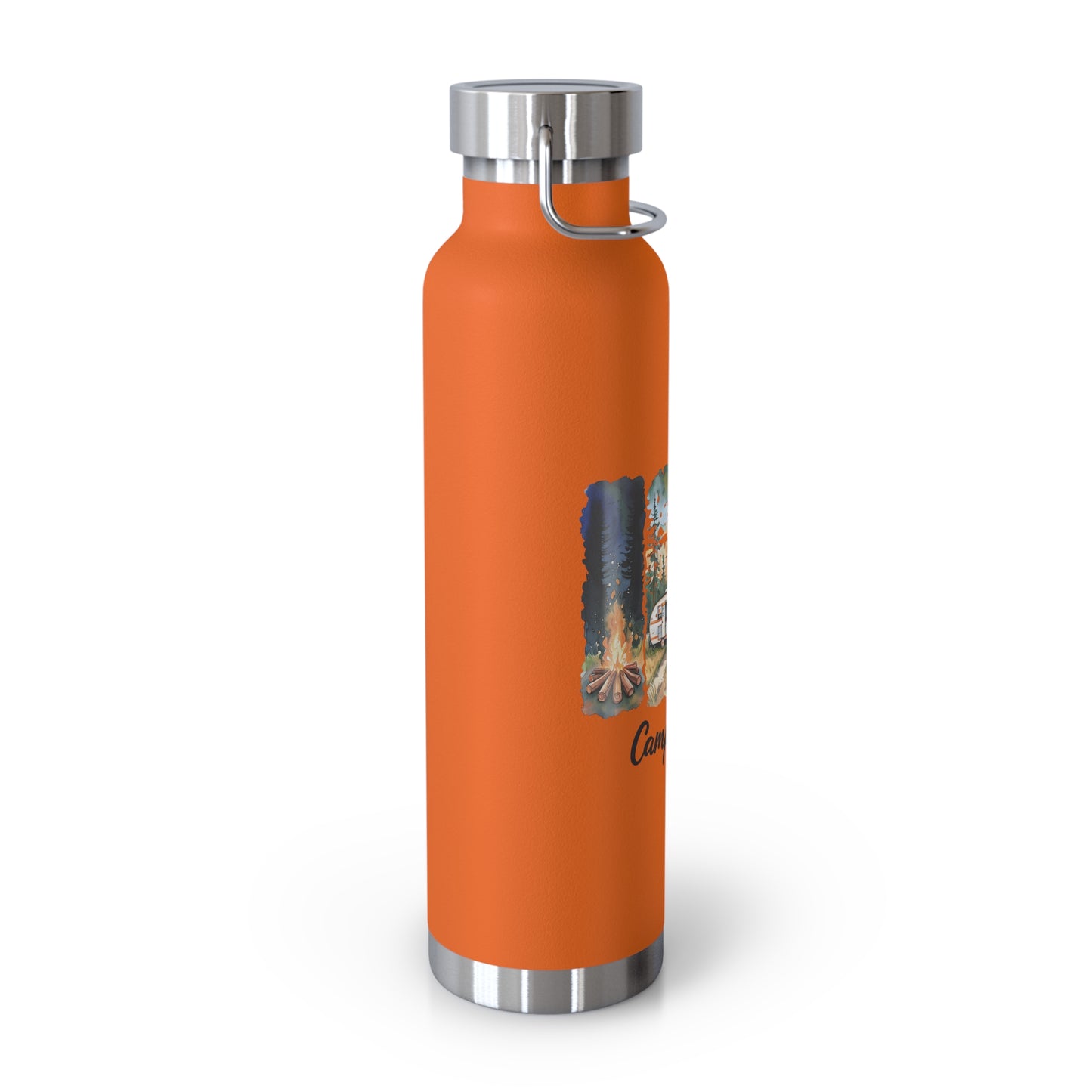 Insulated Camping Water Bottle 22oz — 'Camping Life' Outdoor Vacuum Flask