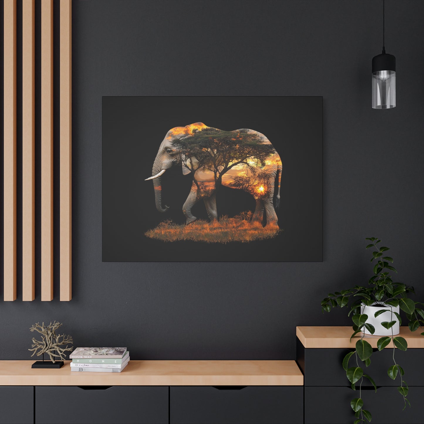 Elephant Tree Matte Canvas Art
