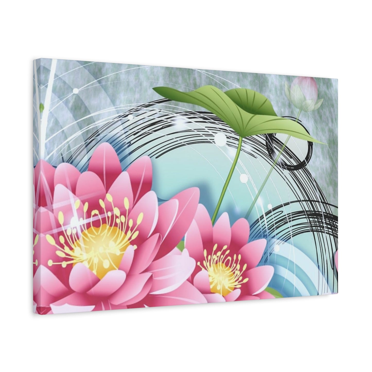 Lotus Blossom Matte Canvas Wall Art — Stretched 1.25" Decorative Print