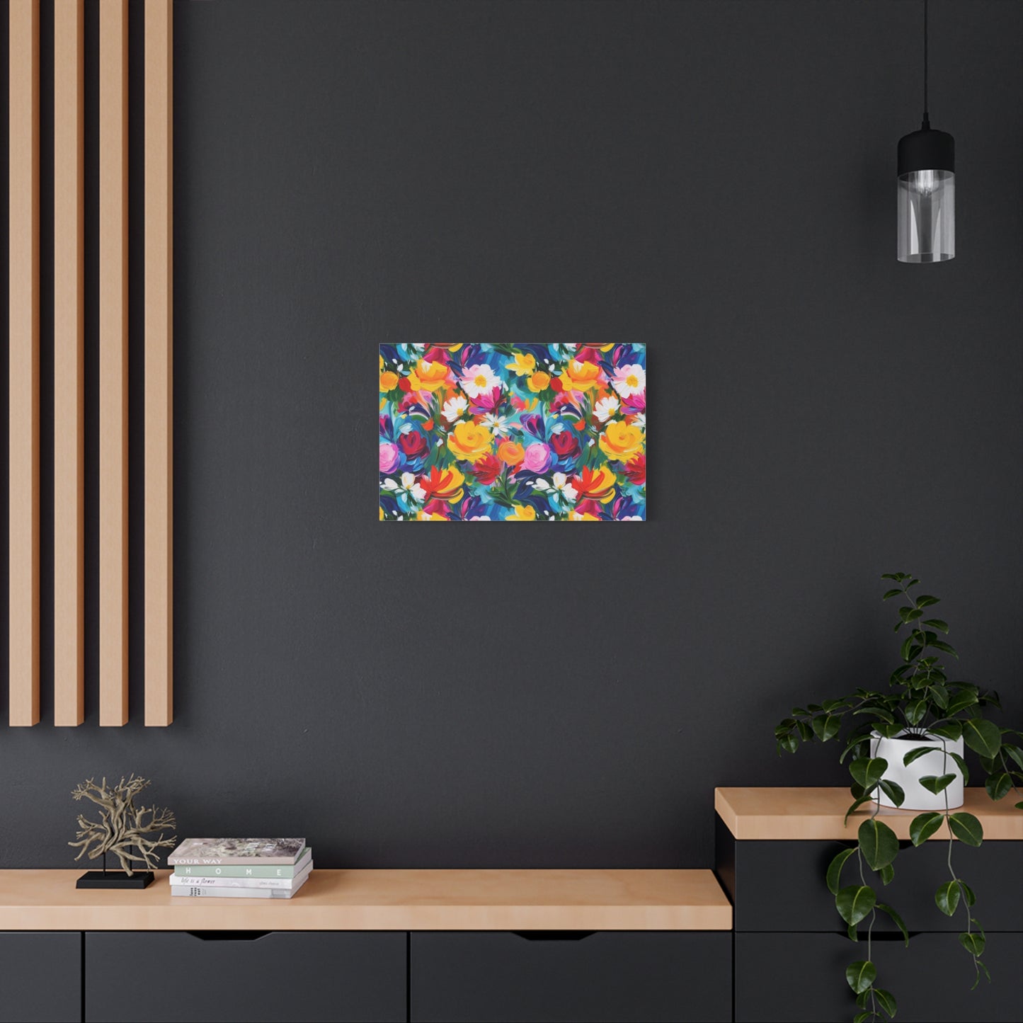 Vibrant Floral Matte Canvas Wall Art — Colorful Garden Print, Stretched 1.25"