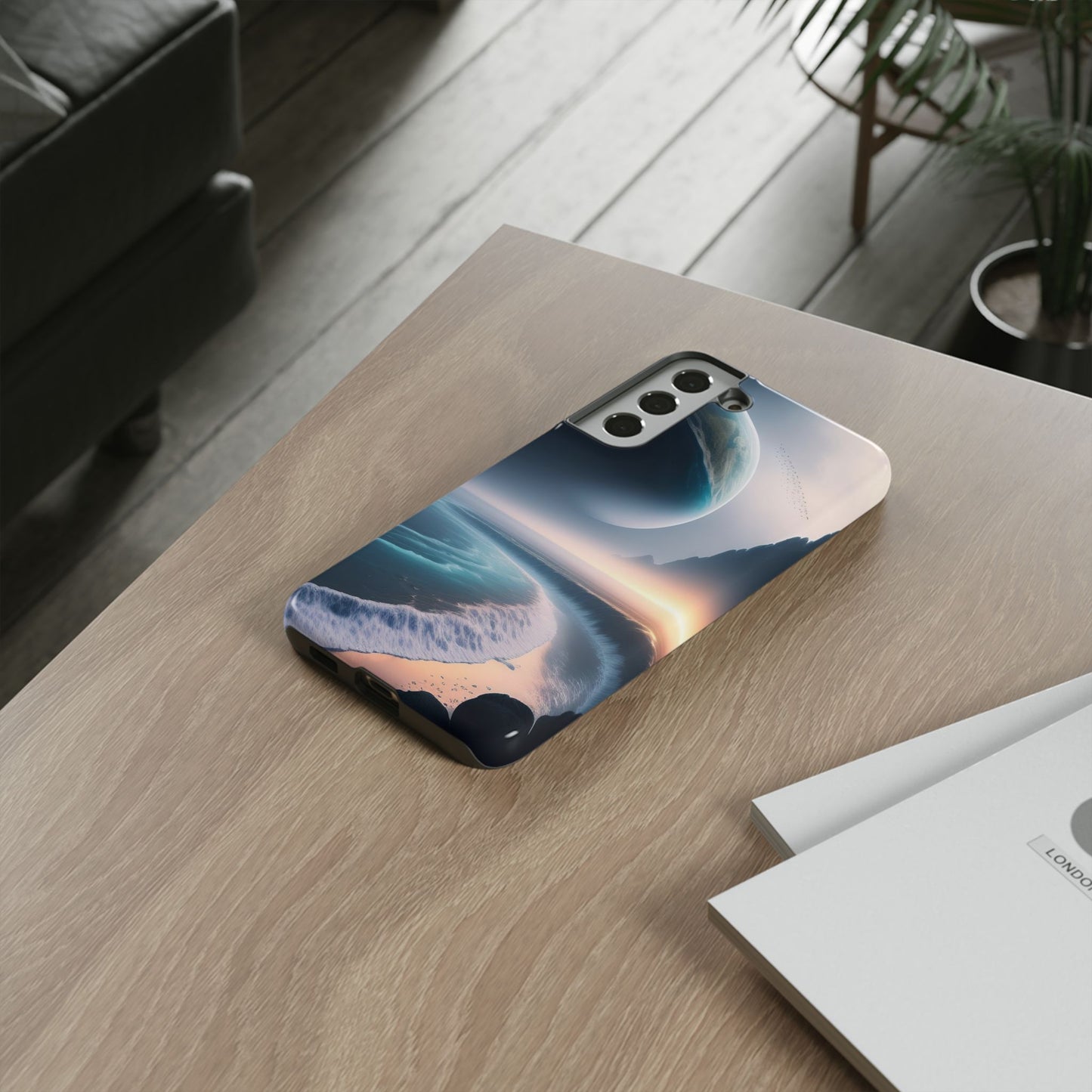 Galaxy Ocean Phone Case — Surreal Planet Beach Tough Case
