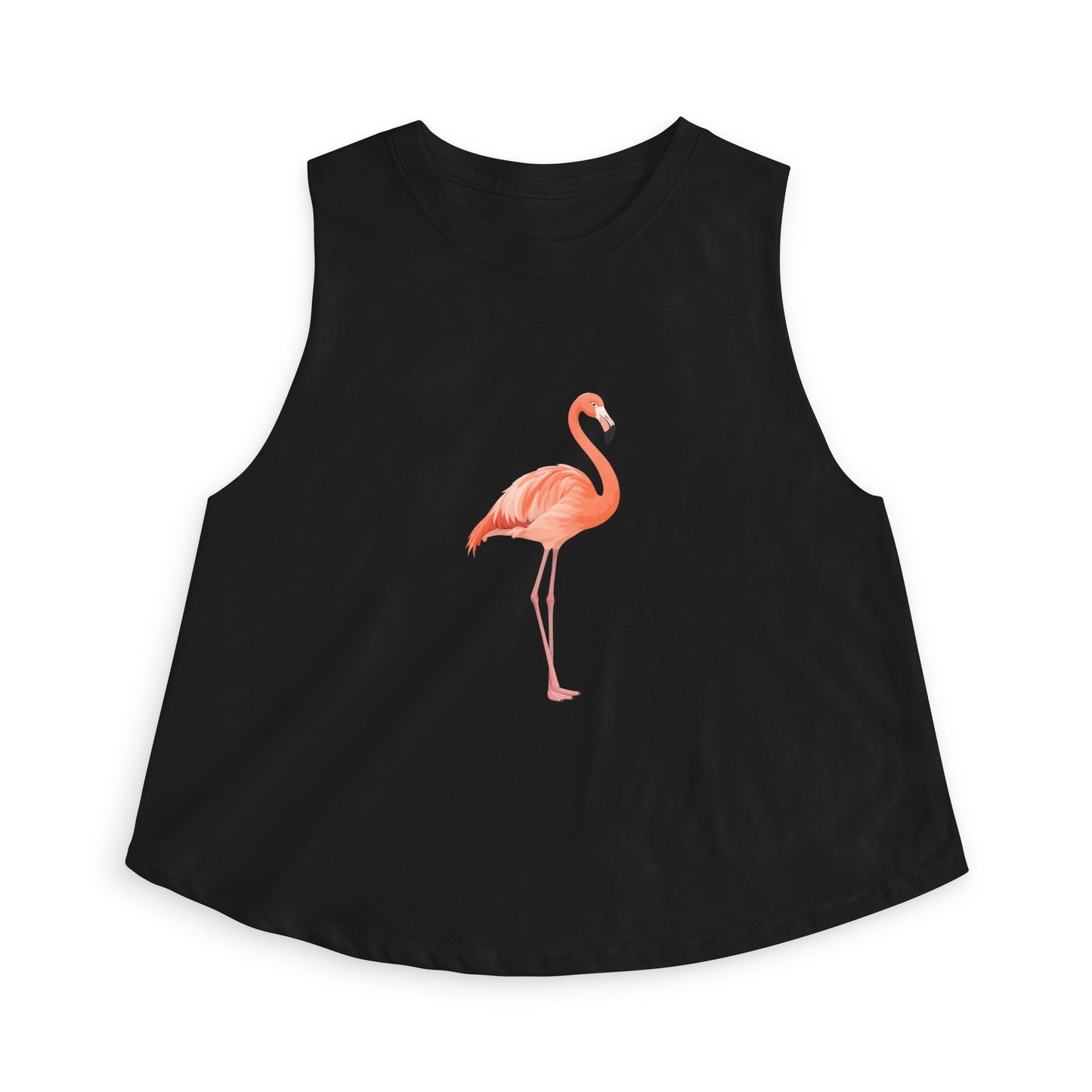 Flamingo Sketch Crop Top — Cute Tropical Graphic Tank
