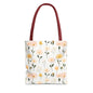 Floral Daisy Pattern Tote Bag — Pastel Spring Flowers All-Over Print