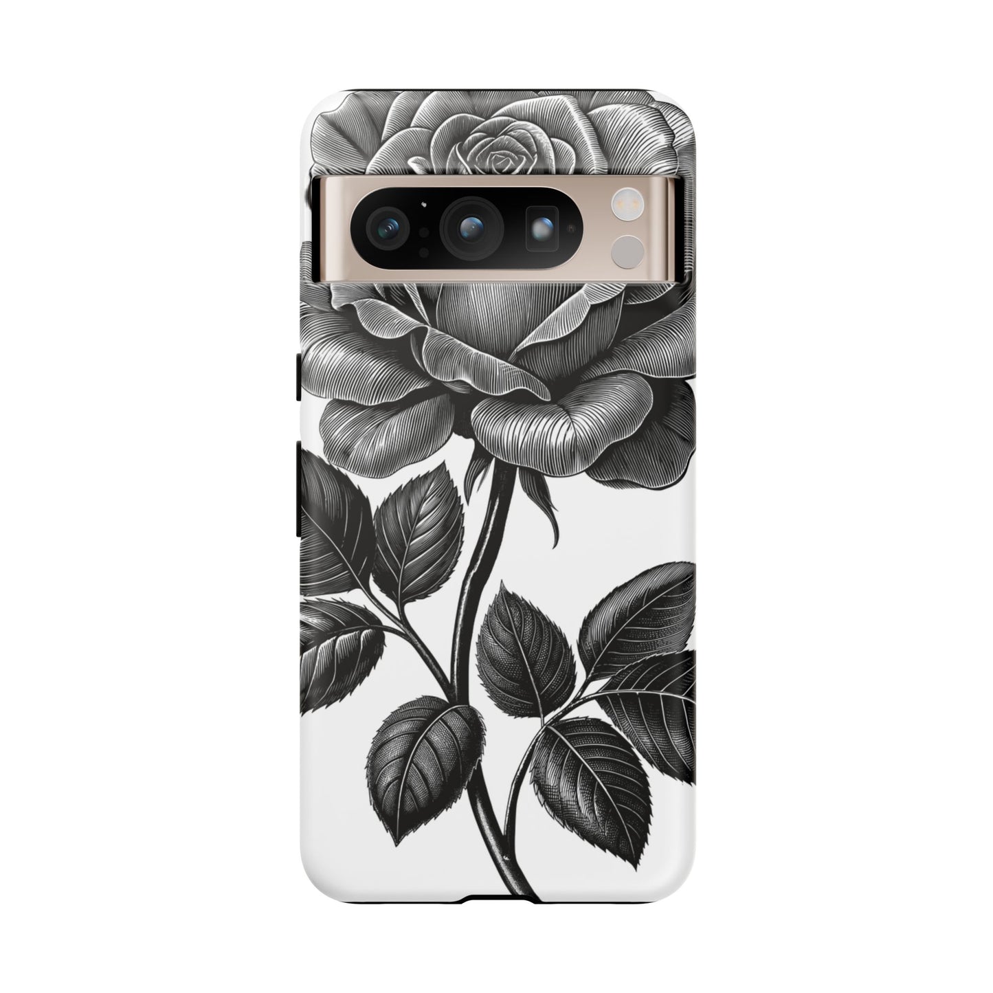 Elegant Floral Phone Case - Tough Cases, Black Rose Design, Floral Phone Cover, Stylish Phone Accessory, Gift for Her, Mother's Day