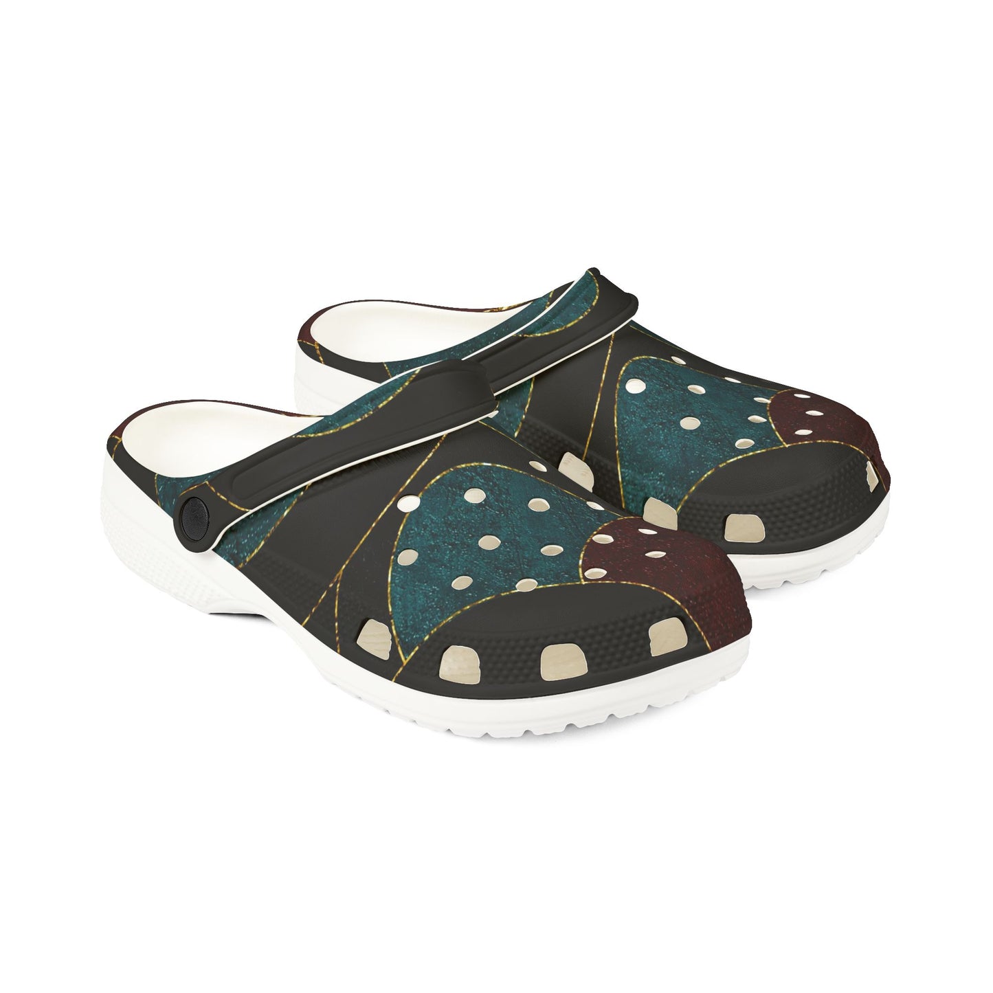 Abstract Polka Dot EVA Clogs — Comfortable Slip-On Rubber Shoes