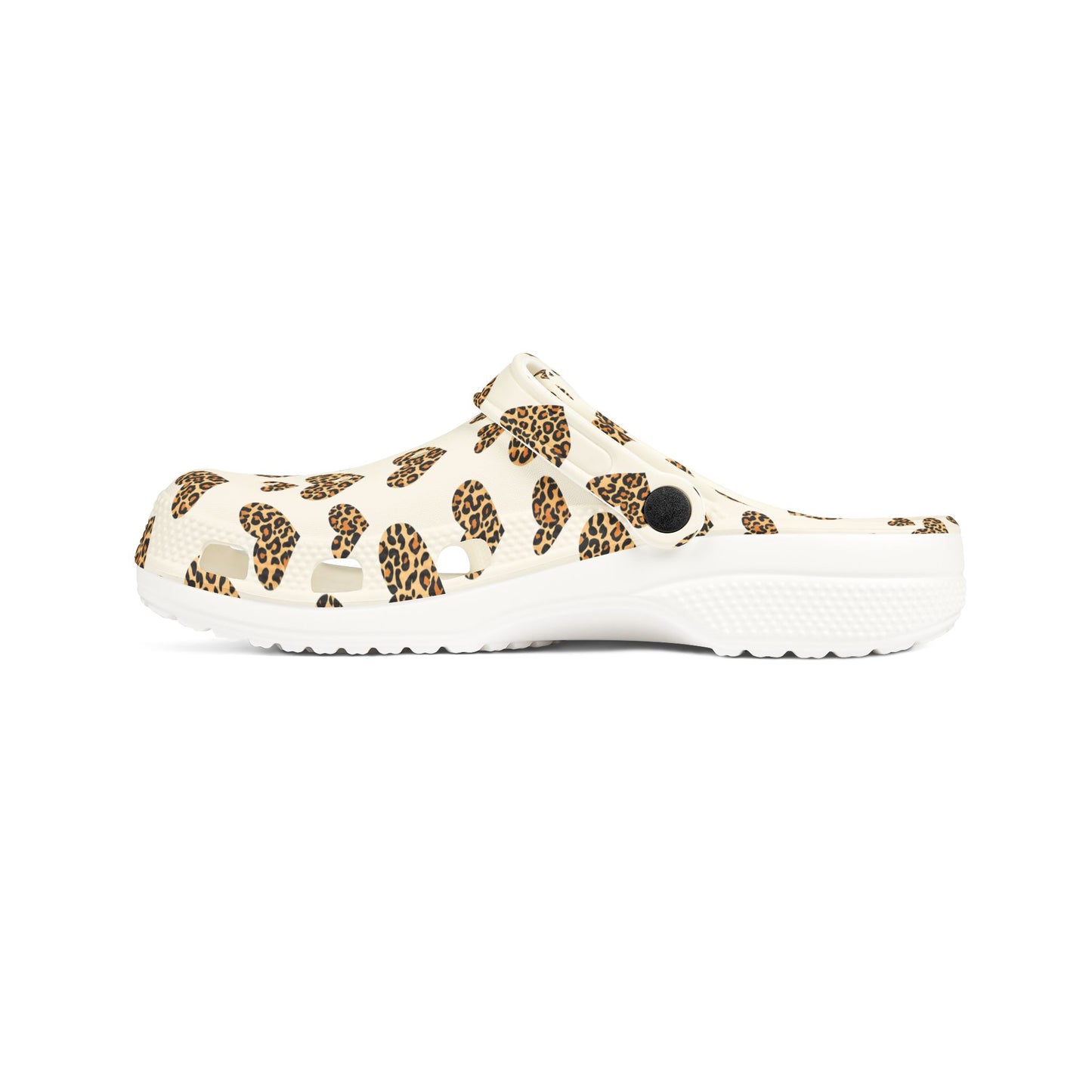 Leopard Heart EVA Clogs — Comfortable Leopard-Print Foam Shoes