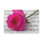Stretched Canvas Art Print, Classic Rose on Sheet Music, Floral Wall Decor, Home Decoration, Gift for Music Lovers