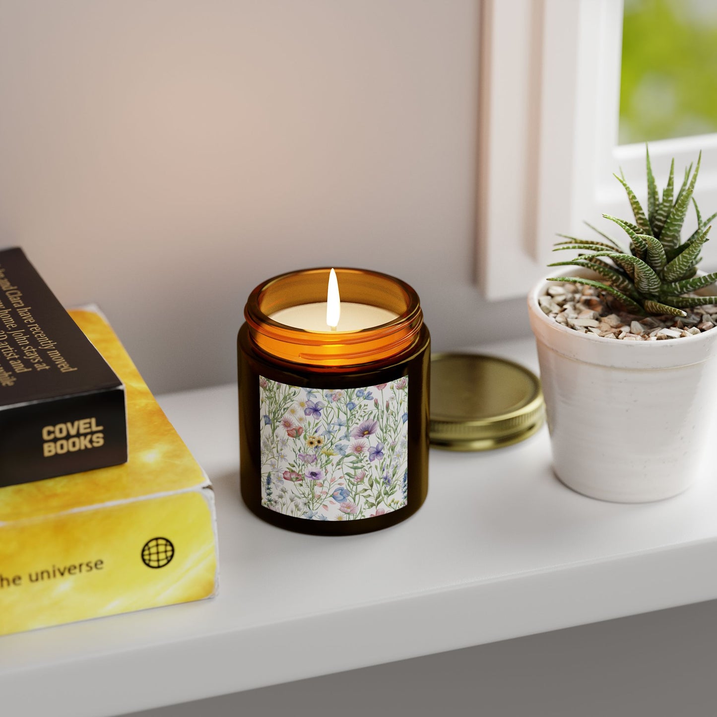Scented Candles, Coconut Apricot Wax (4oz, 9oz) - Wildflowers