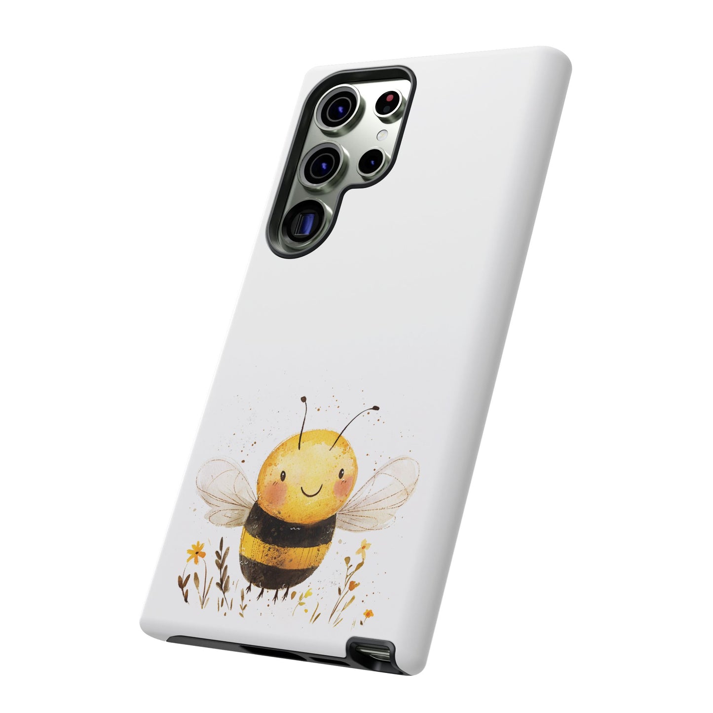 Bee Phone Case, Cute Bee Design, Tough Phone Cover, Gift for Nature Lovers, Floral Bee Mobile Case, Bee-themed Accessory