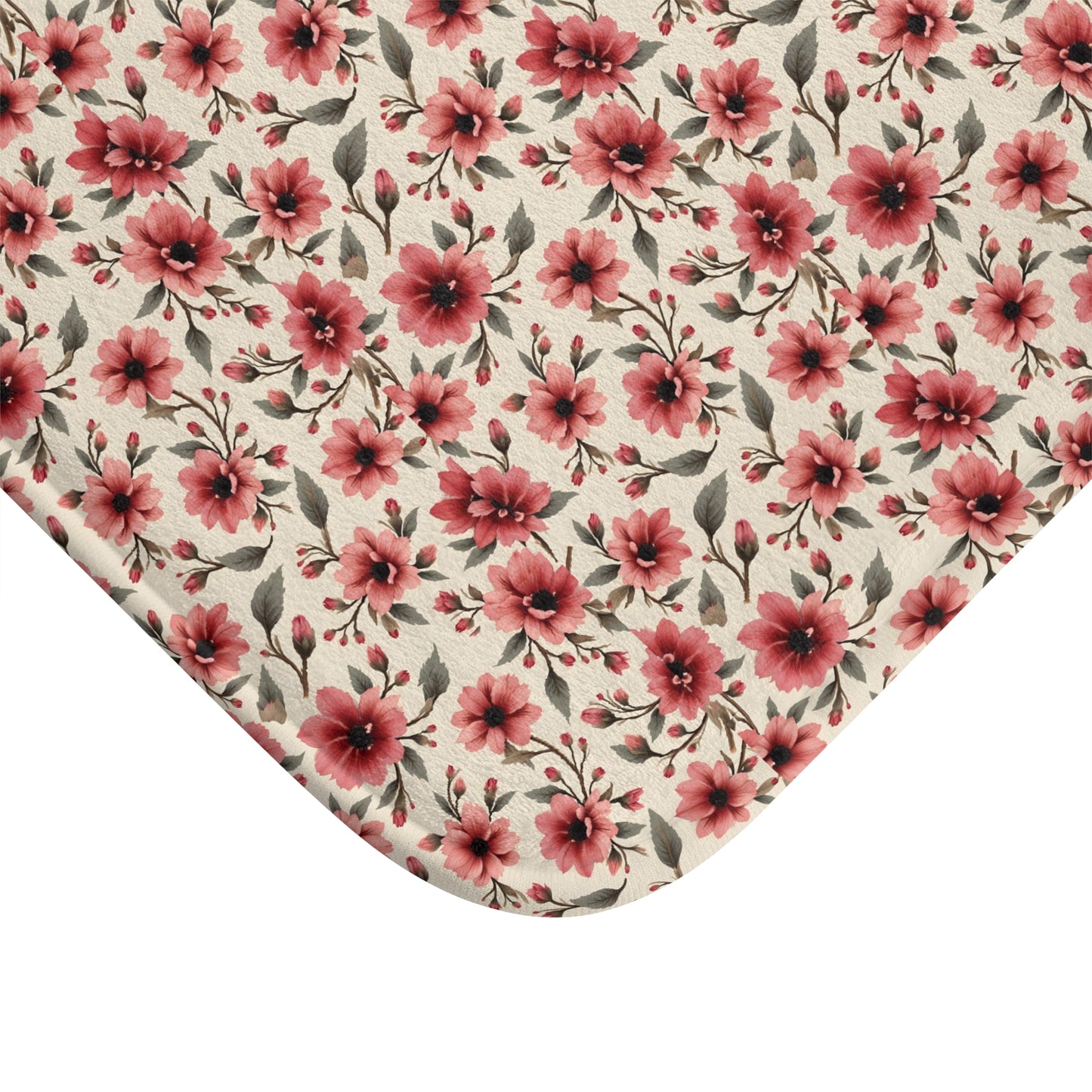 Floral Print Bath Mat - Cozy Bathroom Decor, Flower Bath Rug, Spring Home Accessory, Mothers Day Gift, Floral Shower Mat