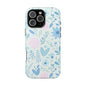 Floral Pastel Magnetic Impact Phone Case — Blue & Pink Botanical Design