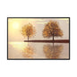Framed Matte Canvas Wall Art — Golden Autumn Trees Reflection